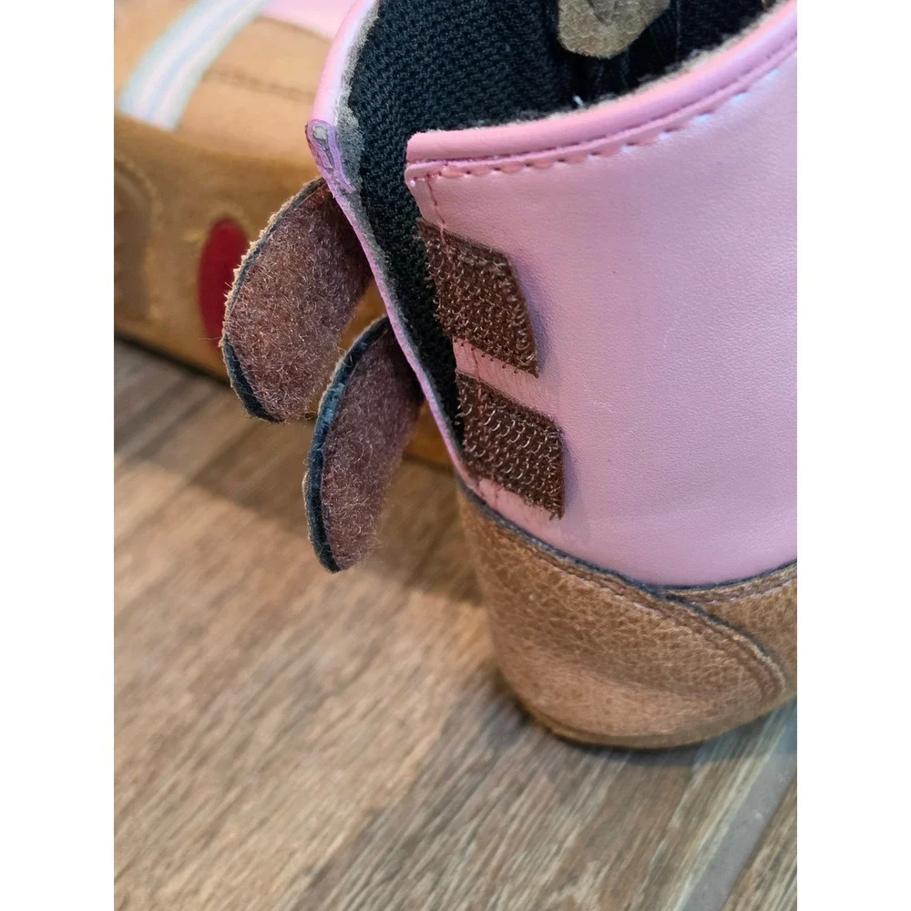 Lil Boot Barn Infant Girls Pink Brown Star Western Cowboy Boots Size 4 B10117